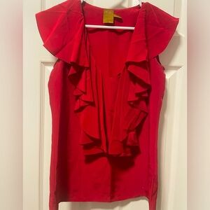 Ali Ro Ruffle Silk Blouse